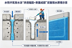 背水一战！海霸蓝鲨水性环氧解决地下渗漏顽疾